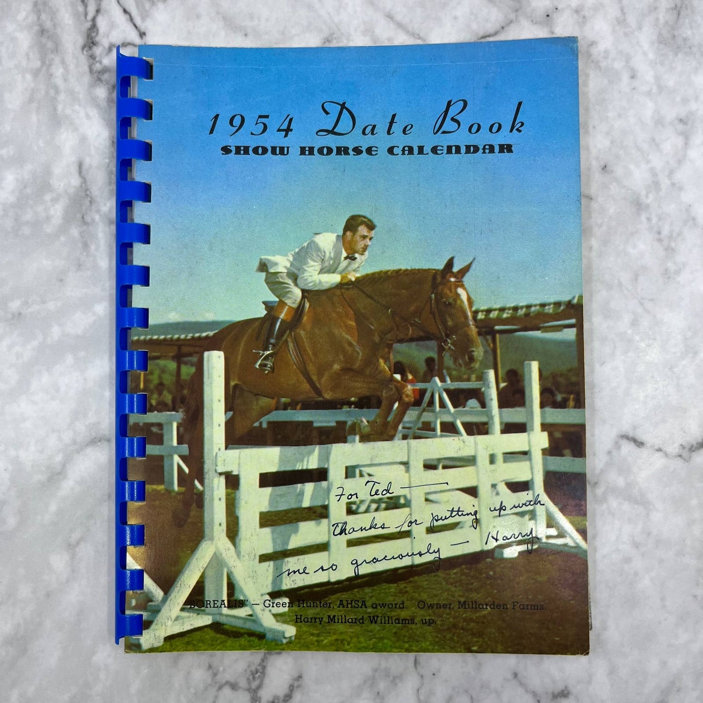 1954 Date Book Show Horse Calendar Dressage TI6