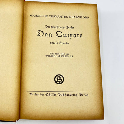 1920s Don Quixote German Edition Verlag Der Schiller Buchhandlung Berlin TF3