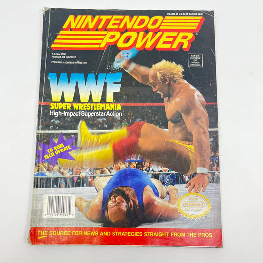 Nintendo Power APR 1992 Vol #35 WWF Super Wrestlemania No Poster TE9