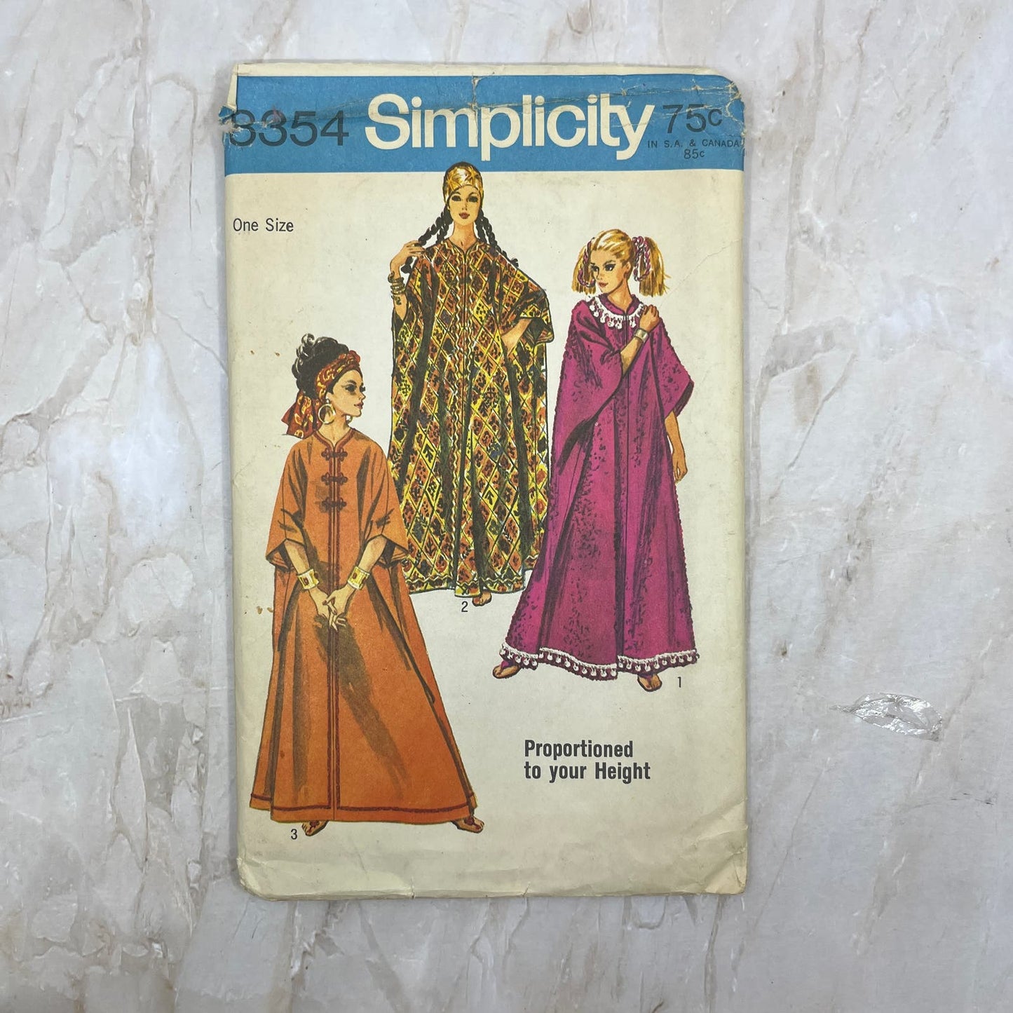 Vintage Pattern Simplicity 8354 One Size Caftan TE5