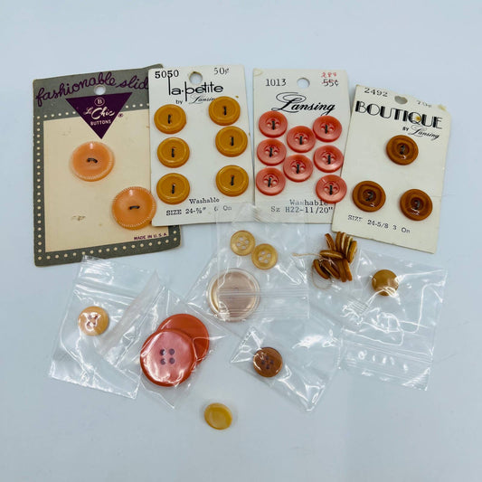 Lot of Vintage Peach Orange Buttons TA6