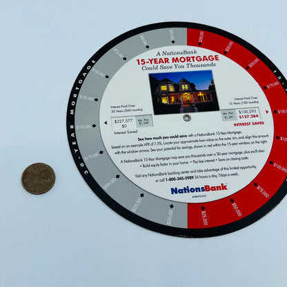 1980s NationsBank 15 & 30 Year Hone Mortgage Calculator Wheel 7.5% APR SC1