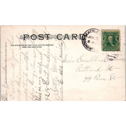 Antique Postcard Listening to the Band Leschi Park Seattle Washington TD9-W2