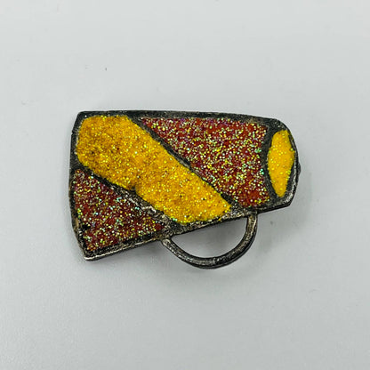 Vintage Metal Cheerleading Megaphone Red & Yellow Charm SB3