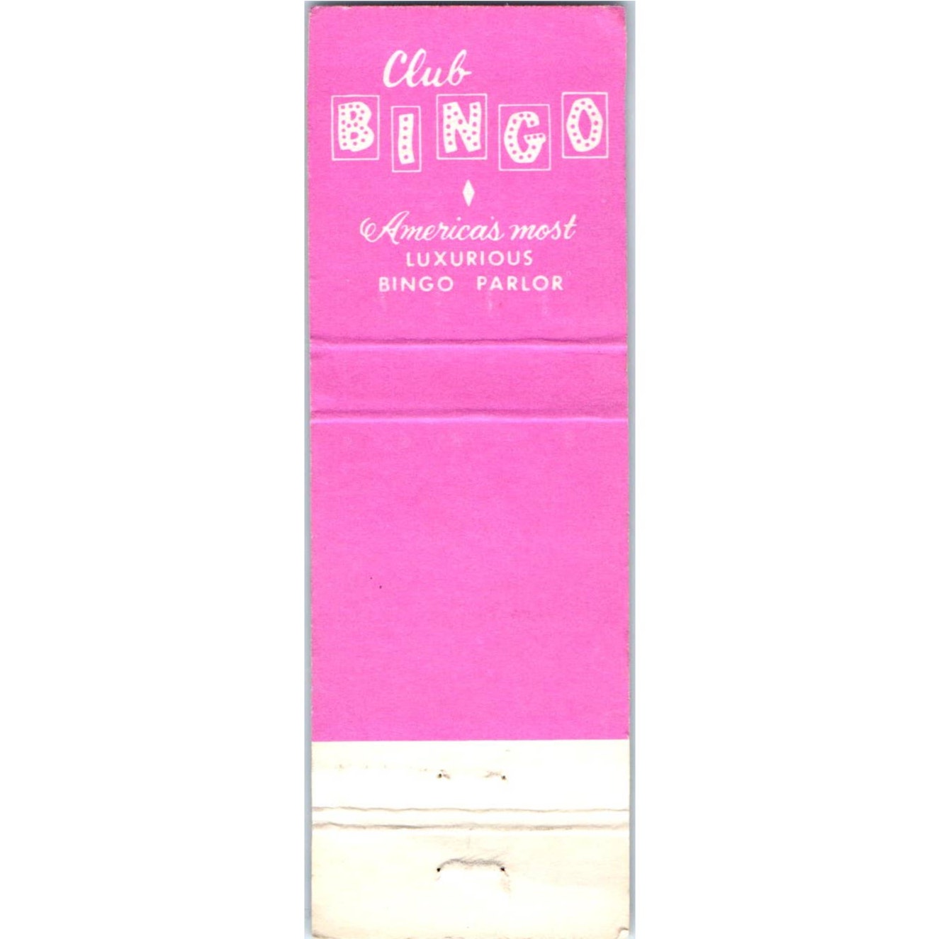 Club Bingo Las Vegas Nevada Advertising Matchbook Cover MM9-8