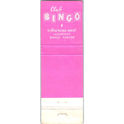 Club Bingo Las Vegas Nevada Advertising Matchbook Cover MM9-8