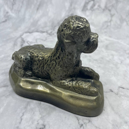 Vintage 1974 Poodle Dog Bank Brass Bronze Tone Metal Banthrico Chicago 4x6" TI8