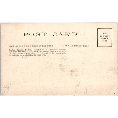 Scollay Square Boston c1910 Original Postcard TK1-24