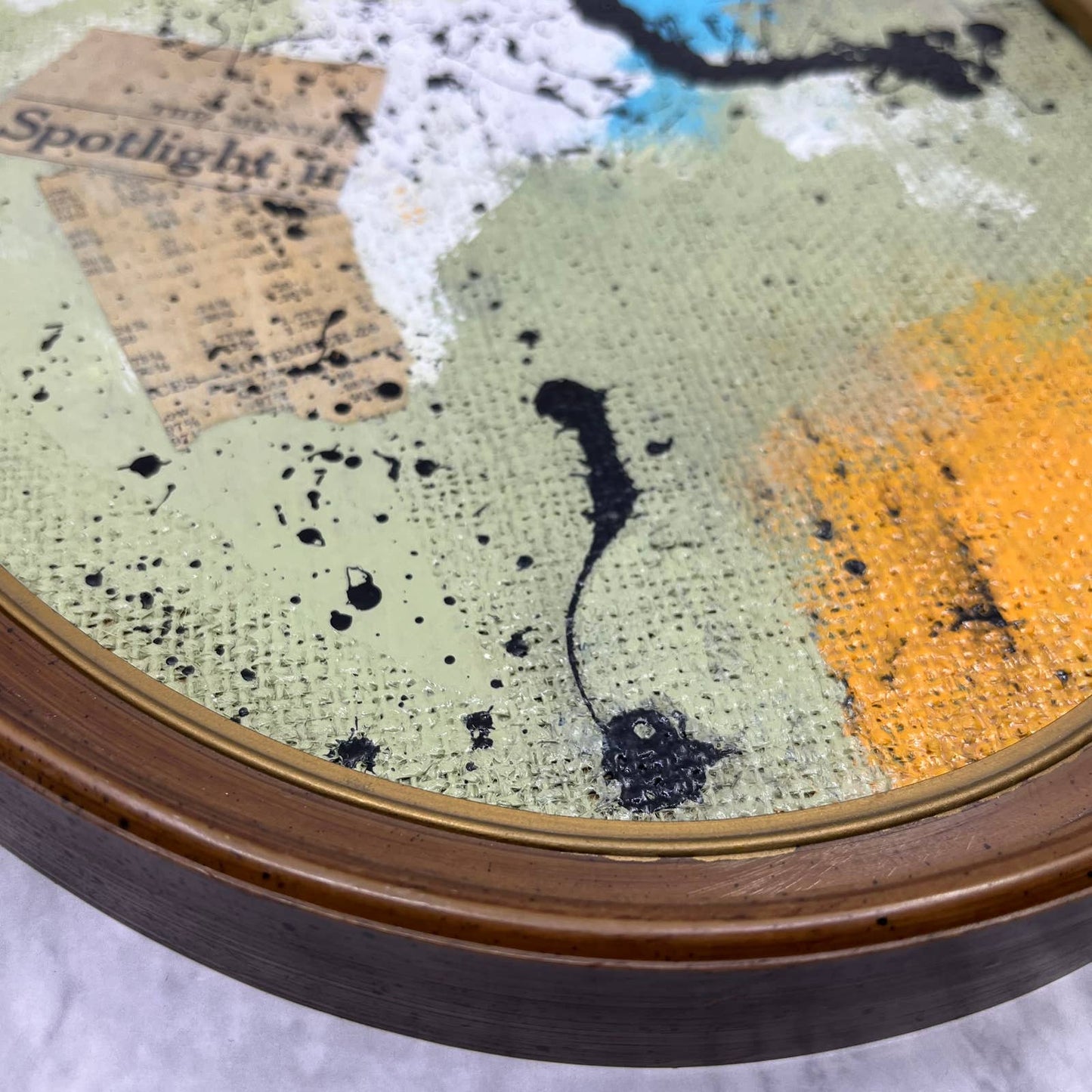 Original Framed Mixed Media Abstract Art Painting 14.5x11.5 “1972” With COA