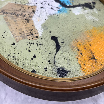 Original Framed Mixed Media Abstract Art Painting 14.5x11.5 “1972” With COA