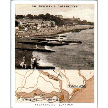 1938 Churchman's Cigarette Card Holidays In Britain 15 Felixstowe Suffolk SE5