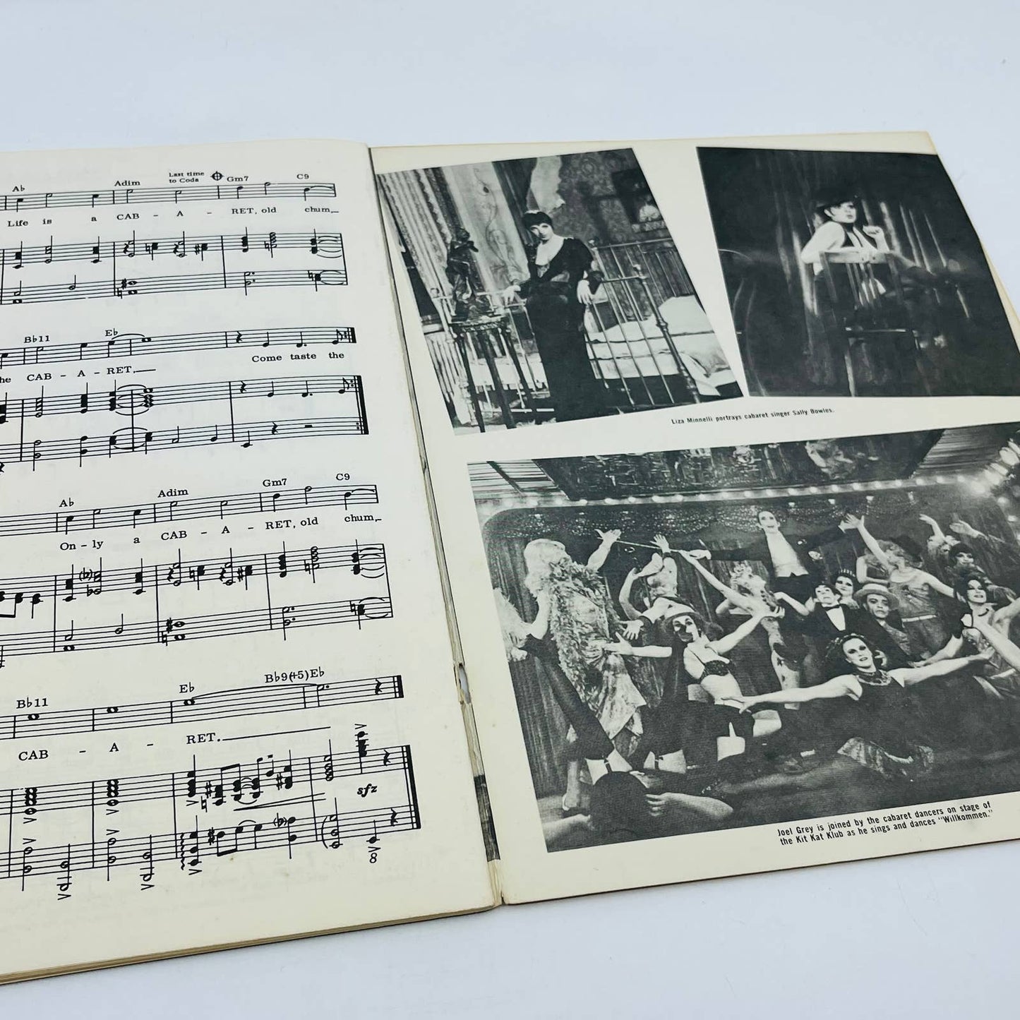 1972 Cabaret Souvenir Folio Sheet Music Book M1