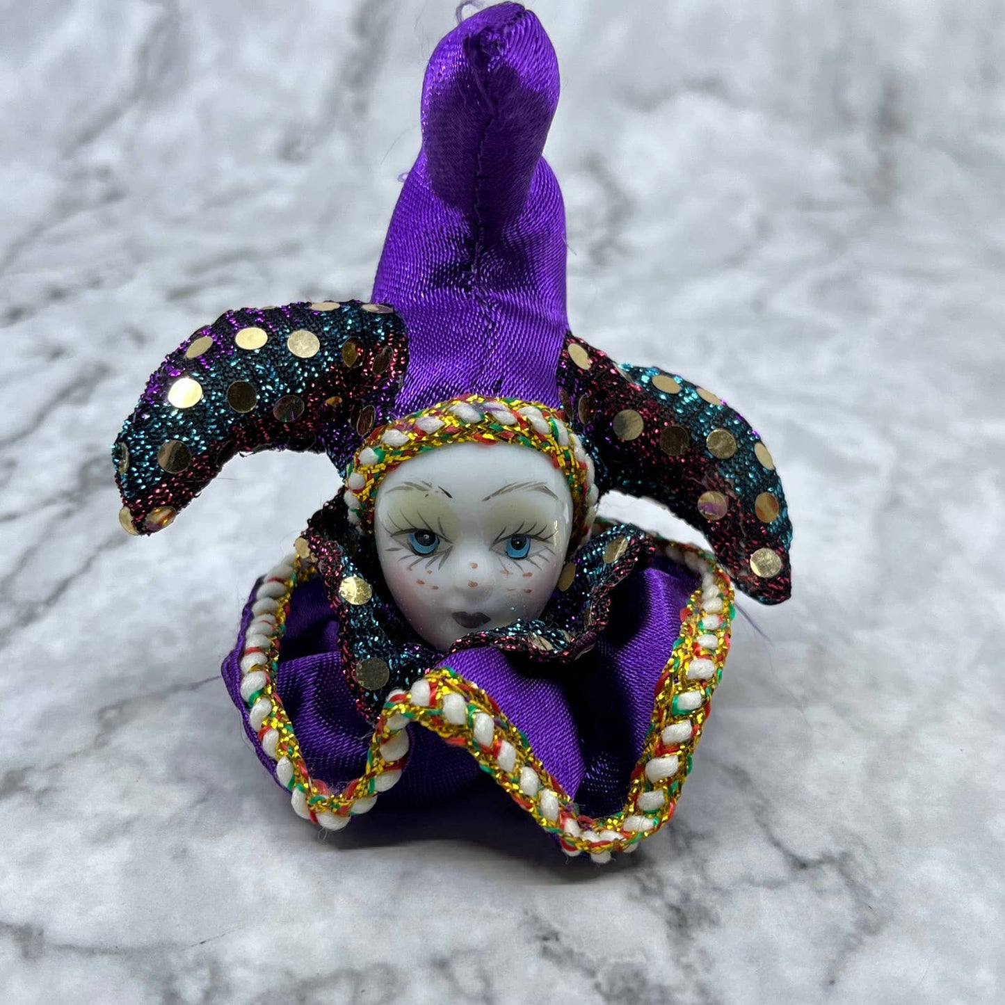 Vintage New Orleans Mardi Gras Purple Jester Head SF1