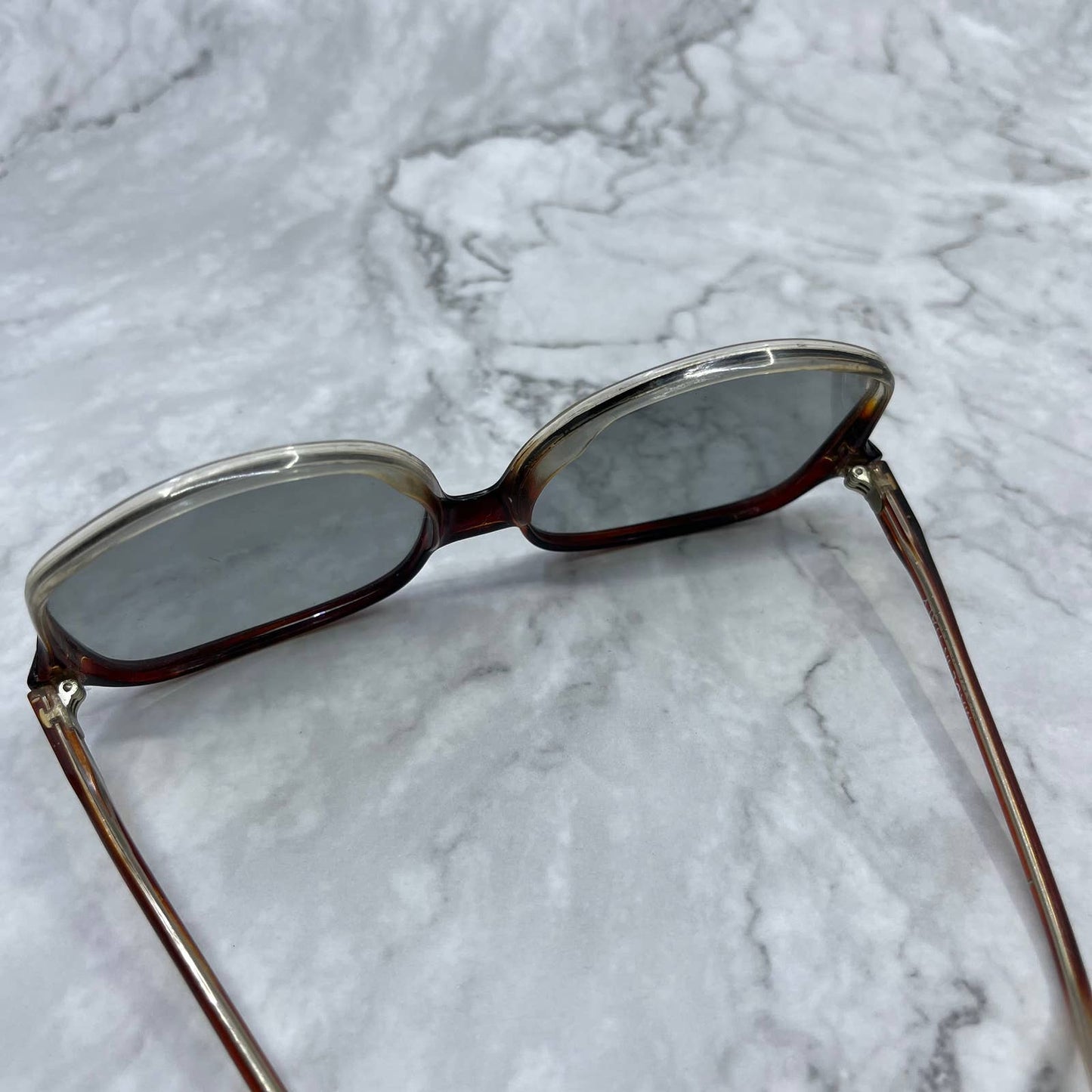1960's 70's Carmel Ombré Over Sized Sunglasses Italy 5.5” TA9