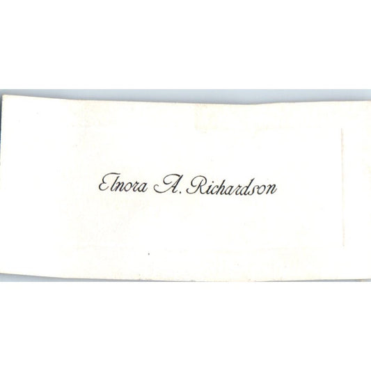 c1930 Calling Card - Elnora A. Richardson AK3-S36
