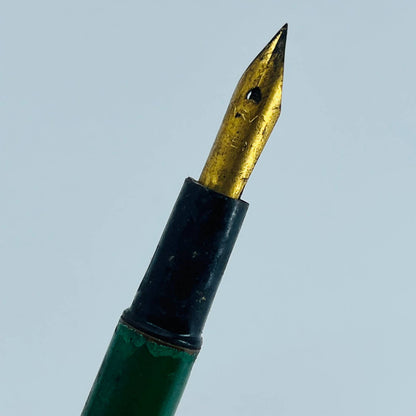 VTG Fountain Pen Green Celluloid Marvel Nib No Cap SB3