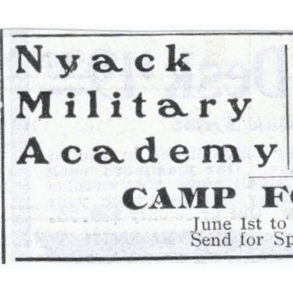Nyack Military Academy on Hudson New York City - 1903 Original Ad TJ7-S9