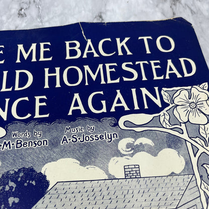1914 Take Me Back to The Old Homestead Once Again Sheet Music Benson V41-2