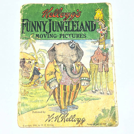 1909 Kellogg's Funny Jungleland Moving Pictures Children's Booklet Premium TG6