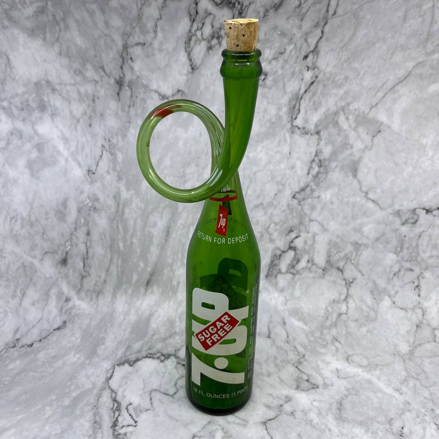 Vtg 1970's Stretched 7up Glass Soda Pop Bottle Carnival Fair Prize 13" TD1