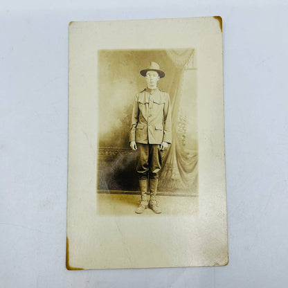 Early 1900s RPPC WWI US Army Military Serviceman Soldier Posing PA9