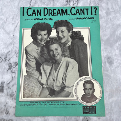 1937 Andrews Sisters I Can Dream Can’t I Gordon Jenkins Vintage Sheet Music V39-2