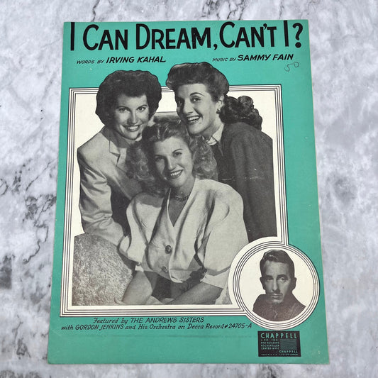 1937 Andrews Sisters I Can Dream Can’t I Gordon Jenkins Vintage Sheet Music V39-2