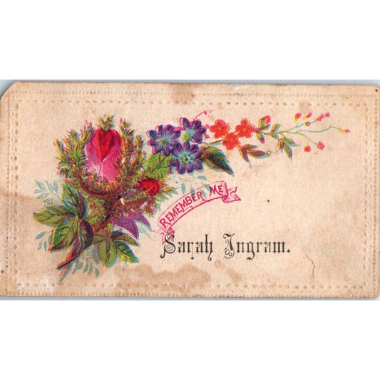 1880s Victorian Calling Card - Sarah Ingram SF2