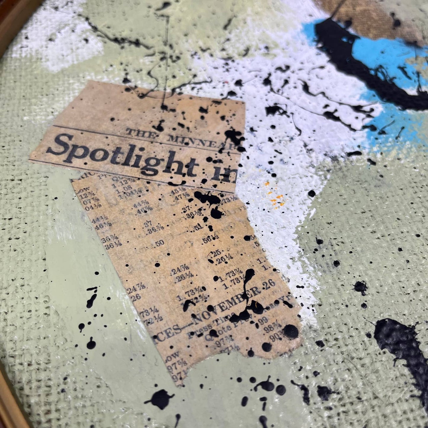 Original Framed Mixed Media Abstract Art Painting 14.5x11.5 “1972” With COA