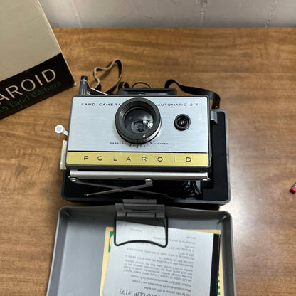 1960 Polaroid 215 Land Camera w/ ORIGINAL BOX & Inserts Instant Camera TG9