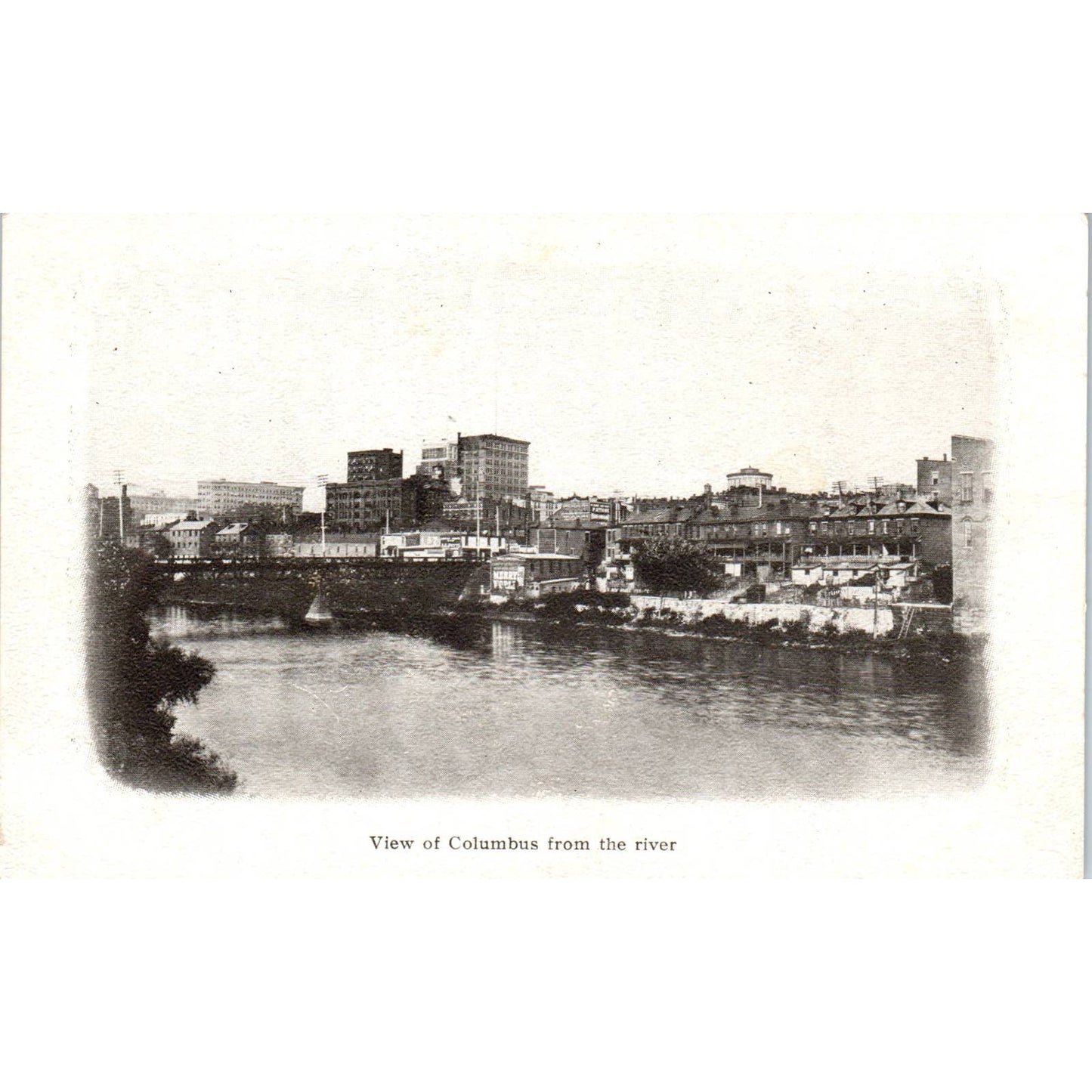Antique Postcard View of Columbus From the River Columbus Ohio TD9
