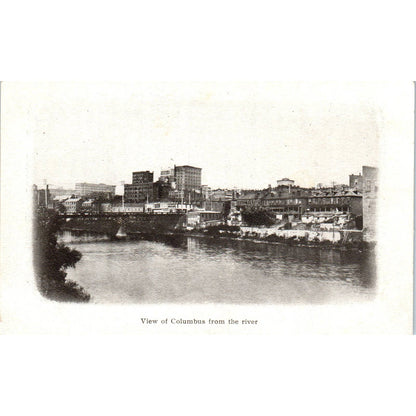 Antique Postcard View of Columbus From the River Columbus Ohio TD9