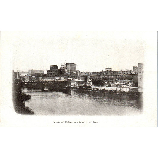 Antique Postcard View of Columbus From the River Columbus Ohio TD9