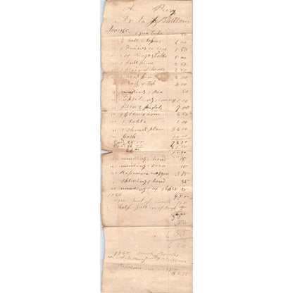 1865 Handwritten Grocery Receipt from Asa Peavy to J.B. Williams Butler AL AD6