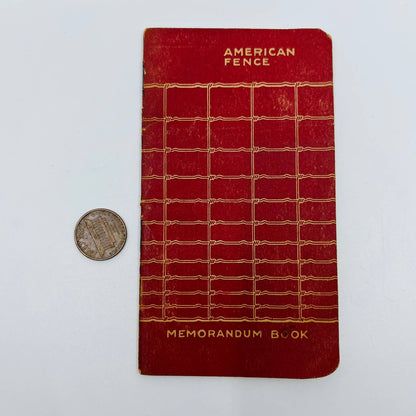 1913 American Fence Company Memorandum Pocket Notebook SC2