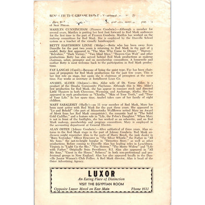 1959 Red Mask Players - The 5th Season Sylvia Regan Program Danville IL TH2-SF2