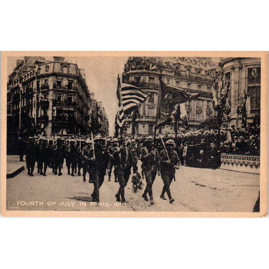 4th of July in Paris 1918 - Original RPPC Postcard TJ7-RP1