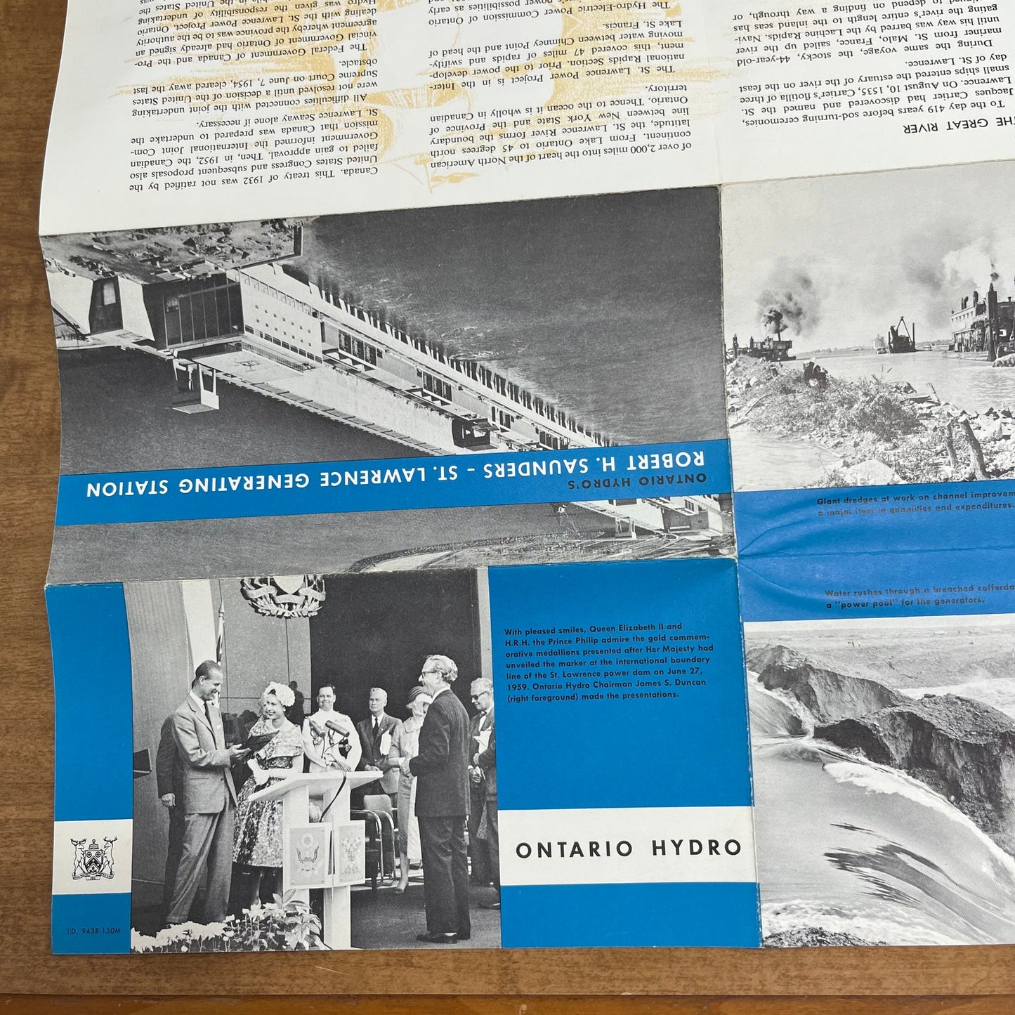 1950s St. Lawrence Generating Station Fold Out 16x20 Map Robert Moses NY L2-1