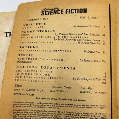 Astounding Analog Science Fiction Magazine (December 1952) The First Martian TC1