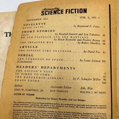 Astounding Analog Science Fiction Magazine (December 1952) The First Martian TH9