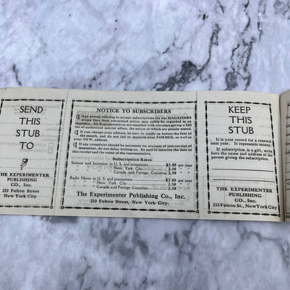 Vintage Book of Subscription Forms Science & Invention, Radio News Magazine EA4