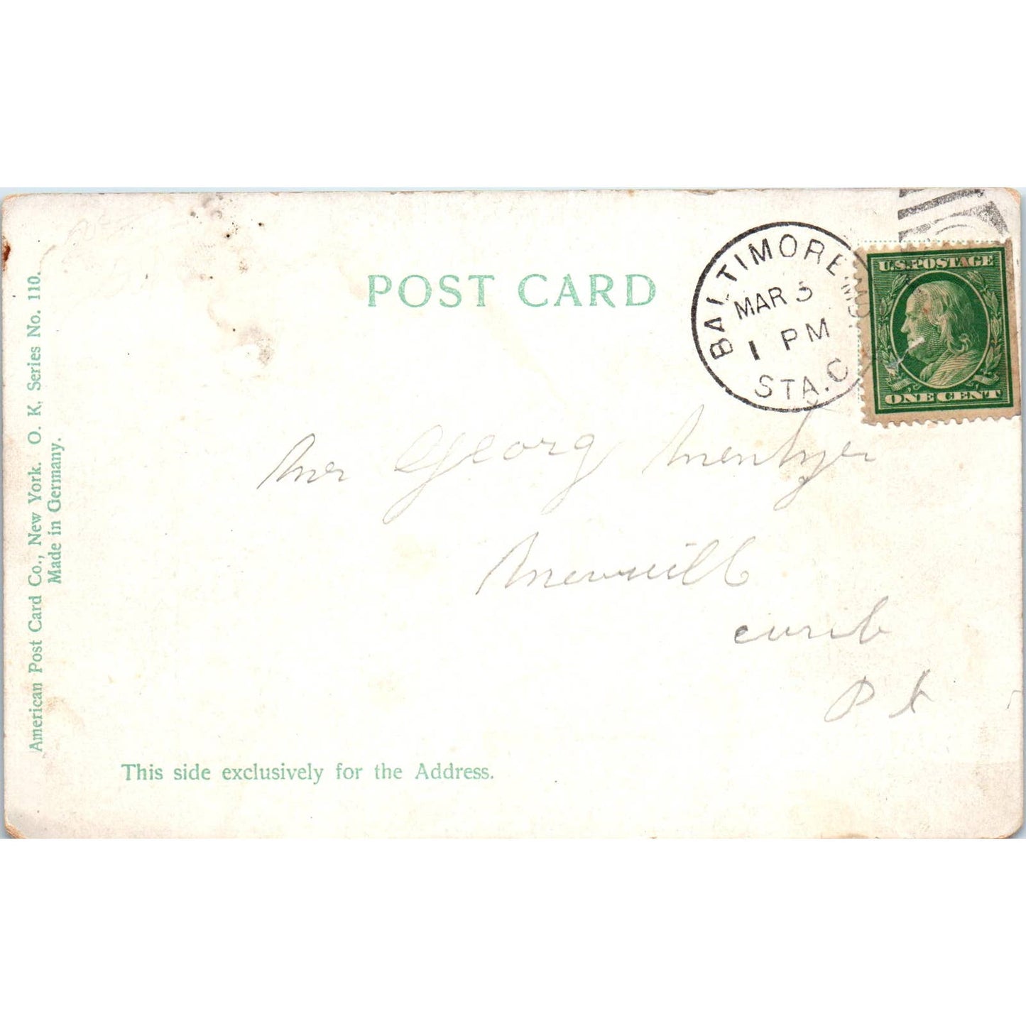Corcoran Art Gallery 1905 Washington D.C. Original Postcard TK1-P2