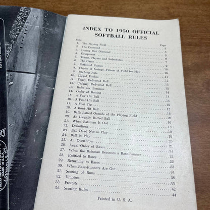 1950 Softball Rules Booklet Louisville Slugger Ted Williams Jackie Robinson A1