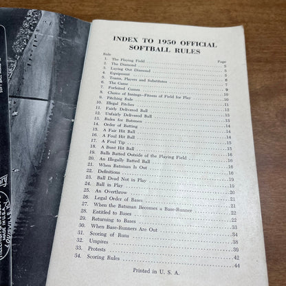 1950 Softball Rules Booklet Louisville Slugger Ted Williams Jackie Robinson H4-3