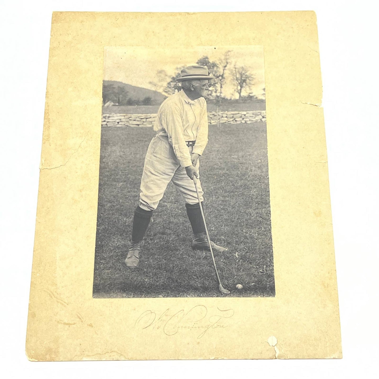 Antique Victorian Golfing Golf Photograph W. Covington 8.5x11 AC3