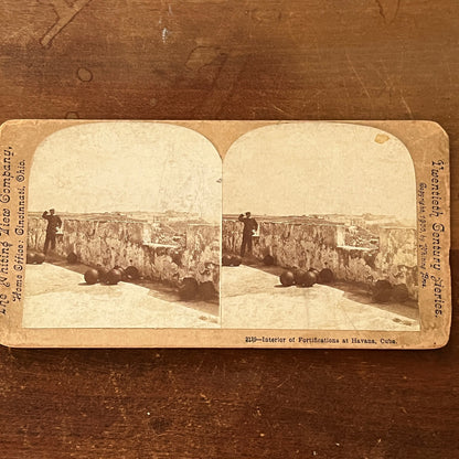 Spanish American War Fortifications at Havana Cuba Antique Stereoview H2-6