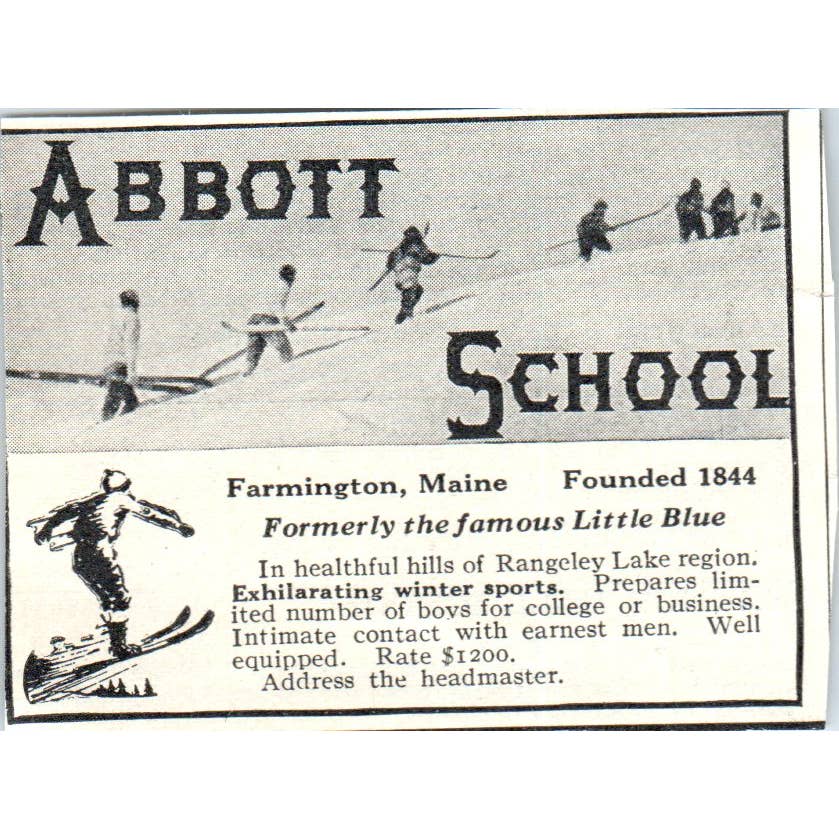 c1920 Harper's Magazine Ad - Abbott School Little Blue Farmington Maine EA3-2