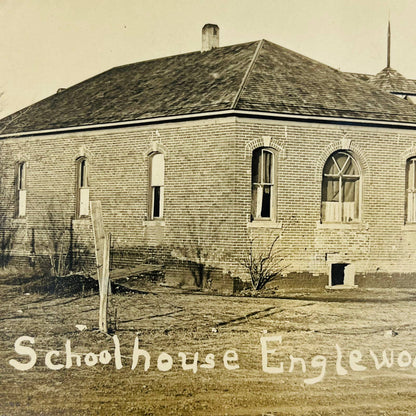 1910 Postcard RPPC Schoolhouse Englewood Kansas PA8