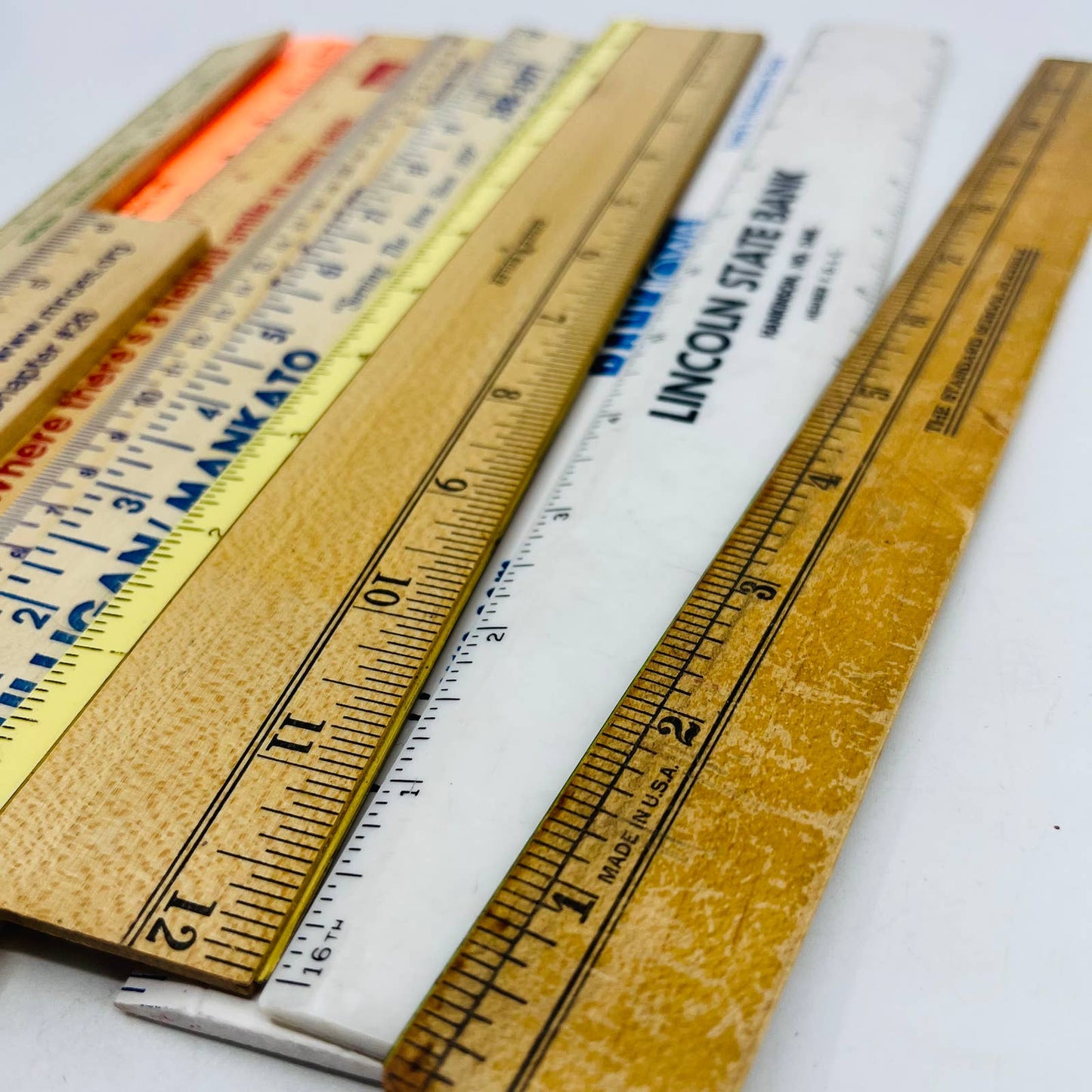 VTG Lot of 10 Advertising Rulers Minnesota Iowa Illinois TC4