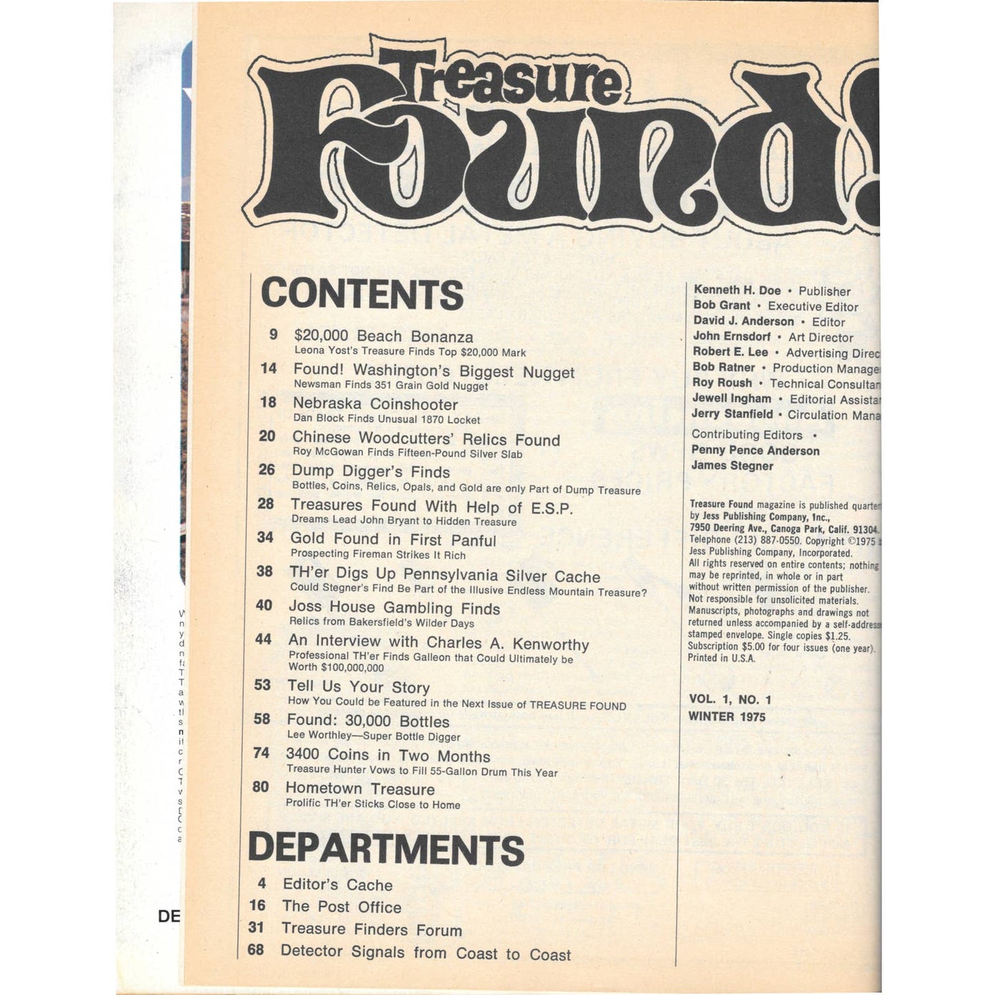 Treasure Found! Magazine - Treasure Hunting Metal Detecting Winter 1975 M3